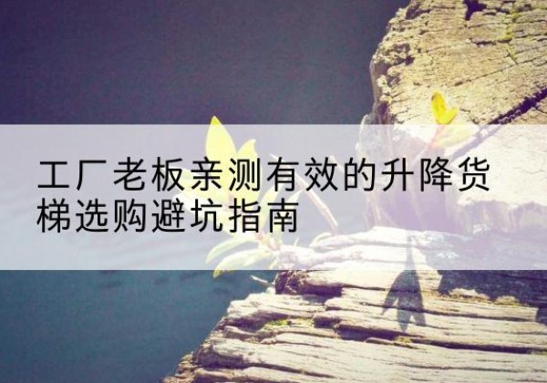 建安升降货梯怎么选-工厂老板亲测有效的升降货梯选购避坑指南